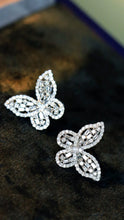 Load image into Gallery viewer, LUOWEND 18K White Gold Real Natural Diamond Stud Earrings for Women