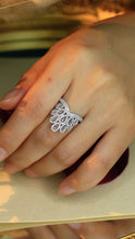 Load image into Gallery viewer, LUOWEND 18K White Gold Real Natural Diamond Ring for Women