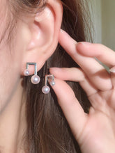 Load image into Gallery viewer, LUOWEND 18K White Gold Real Natural Seawater Pearl Earrings for Women