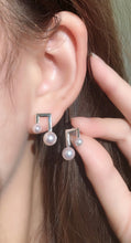 Load image into Gallery viewer, LUOWEND 18K White Gold Real Natural Seawater Pearl Earrings for Women