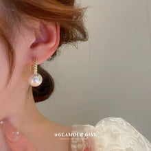 Load image into Gallery viewer, LUOWEND 18K Yellow Gold Real Natural Pearl Earrings for Women