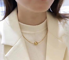 Load image into Gallery viewer, LUOWEND 18k Yellow Gold Real Natural Gold Pearl Necklace for Women