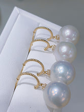Load image into Gallery viewer, LUOWEND 18K Yellow Gold Real Natural Freshwater Pearl Earrings for Women