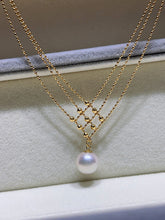 Load image into Gallery viewer, LUOWEND 18K Yellow Gold Real Natural Akoya Pearl Necklace for Women