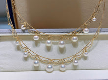 Load image into Gallery viewer, LUOWEND 18K Yellow Gold Real Natural Akoya Necklace for Women