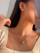 Load image into Gallery viewer, LUOWEND 18K Yellow Gold Real Natural Gold Rearl Necklace for Women