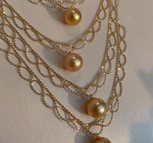 Load image into Gallery viewer, LUOWEND 18K Yellow Gold Real Natural Gold Rearl Necklace for Women