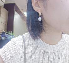 Load image into Gallery viewer, LUOWEND 18K Yellow Gold Real Natural Australian White Pearl Earrings for Women