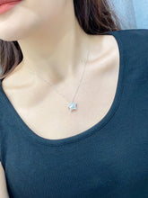 Load image into Gallery viewer, LUOWEND 18K White Gold Real Natural Diamond Pendant Necklace for Women