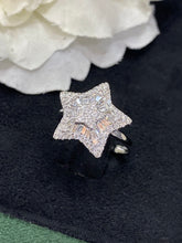 Load image into Gallery viewer, LUOWEND 18K White Gold Real Natural Diamond Ring for Women
