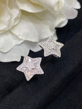 Load image into Gallery viewer, LUOWEND 18K White Gold Real Natural Diamond Stud Earrings for Women