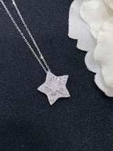 Load image into Gallery viewer, LUOWEND 18K White Gold Real Natural Diamond Pendant Necklace for Women