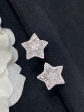 Load image into Gallery viewer, LUOWEND 18K White Gold Real Natural Diamond Stud Earrings for Women