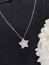 Load image into Gallery viewer, LUOWEND 18K White Gold Real Natural Diamond Pendant Necklace for Women