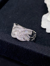 Load image into Gallery viewer, LUOWEND 18K White Gold Real Natural Diamond Ring for Women