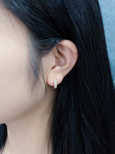Load image into Gallery viewer, LUOWEND 18K Gold Real Natural Diamond Hoop Earrings for Women