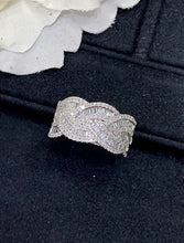 Load image into Gallery viewer, LUOWEND 18K White Gold Real Natural Diamond Ring for Women