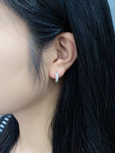 Load image into Gallery viewer, LUOWEND 18K Gold Real Natural Diamond Hoop Earrings for Women