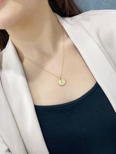 Load image into Gallery viewer, LUOWEND 18K Yellow Gold Real Natural Diamond Pendant Necklace for Women