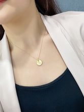 Load image into Gallery viewer, LUOWEND 18K Yellow Gold Real Natural Diamond Pendant Necklace for Women