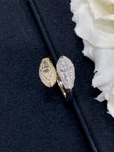 Load image into Gallery viewer, LUOWEND 18K White and Yellow Gold Real Natural Diamond Ring for Women