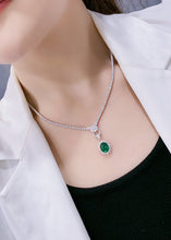 Load image into Gallery viewer, LUOWEND 18K White Gold Real Natural Diamond Necklace for Women