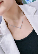 Load image into Gallery viewer, LUOWEND 18K White Gold Real Natural Diamond Necklace for Women
