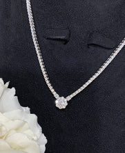 Load image into Gallery viewer, LUOWEND 18K White Gold Real Natural Diamond Necklace for Women