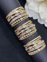 Load image into Gallery viewer, LUOWEND 18K Yellow Gold Real Natural Diamond Ring for Women