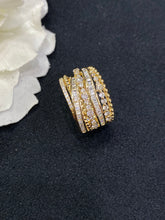 Load image into Gallery viewer, LUOWEND 18K Yellow Gold Real Natural Diamond Ring for Women