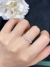 Load image into Gallery viewer, LUOWEND 18K White Gold Real Natural Diamond Ring for Women