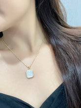 Load image into Gallery viewer, LUOWEND 18K White and Yellow Gold Real Natural Diamond Pendant Necklace for Women