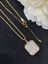 Load image into Gallery viewer, LUOWEND 18K White and Yellow Gold Real Natural Diamond Pendant Necklace for Women