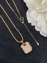 Load image into Gallery viewer, LUOWEND 18K White and Yellow Gold Real Natural Diamond Pendant Necklace for Women