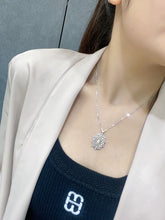 Load image into Gallery viewer, LUOWEND 18K White and Yellow Gold Real Natural Diamond Pendant Necklace for Women