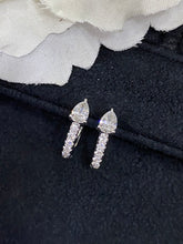 Load image into Gallery viewer, LUOWEND 18K White or Rose Gold Real Natural Diamond Hoop Earrings for Women