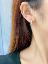 Load image into Gallery viewer, LUOWEND 18K White or Yellow Gold Real Natural Diamond Hoop Earrings for Women