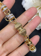 Load image into Gallery viewer, LUOWEND 18K Yellow Gold Real Natural Diamond Bracelet for Women