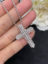 Load image into Gallery viewer, LUOWEND 18K White Gold Real Natural Diamond Pendant Necklace for Women