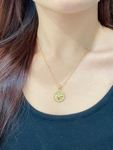 Load image into Gallery viewer, LUOWEND 18K Yellow Gold Real Natural Diamond Pendant Necklace for Women