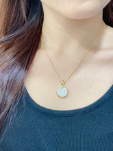 Load image into Gallery viewer, LUOWEND 18K Yellow Gold Real Natural Diamond Pendant Necklace for Women