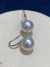 Load image into Gallery viewer, LUOWEND 18K White Gold Real Natural Australian White Pearl Earrings for Women