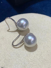 Load image into Gallery viewer, LUOWEND 18K White Gold Real Natural Australian White Pearl Earrings for Women