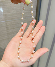 Load image into Gallery viewer, LUOWEND 18K Yellow Gold Natural Pearl Necklace for Women