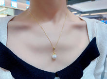 Load image into Gallery viewer, LUOWEND 18K Yellow Gold Natural Freshwater Pearl Necklace for Women