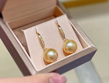 Load image into Gallery viewer, LUOWEND 18K Yellow Gold Real Natural Gold Pearl Earrings for Women
