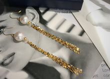 Load image into Gallery viewer, LUOWEND 18K Yellow Gold Real Natural Freshwater Pearl Earrings for Women