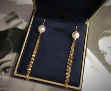Load image into Gallery viewer, LUOWEND 18K Yellow Gold Real Natural Freshwater Pearl Earrings for Women