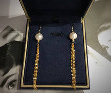 Load image into Gallery viewer, LUOWEND 18K Yellow Gold Real Natural Freshwater Pearl Earrings for Women