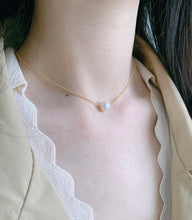 Load image into Gallery viewer, LUOWEND 18K Yellow Gold Natural Akoya Pearl Necklace for Women